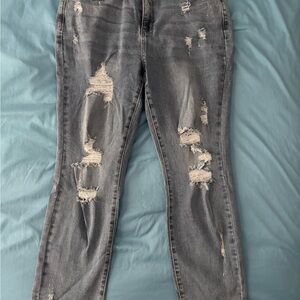 Judy Blue Distressed Black Boyfriend Jeans